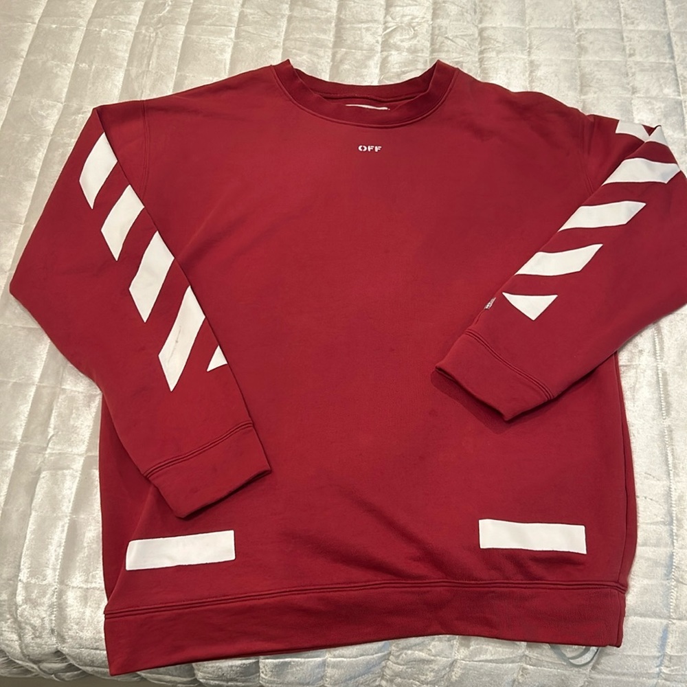 Off white crew neck sweatshirt